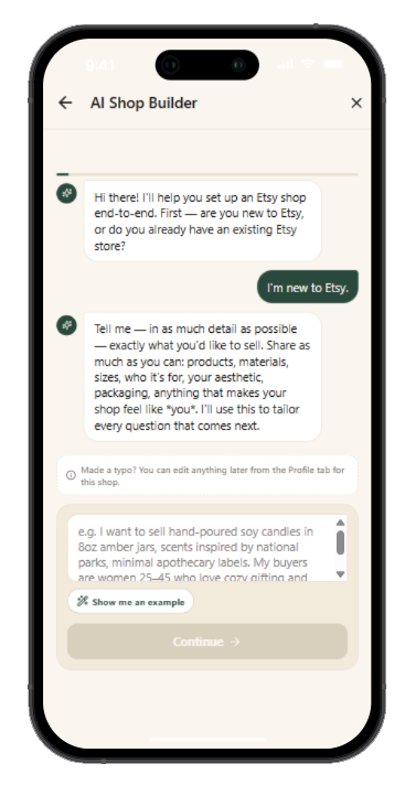 AI Shop Builder Chat