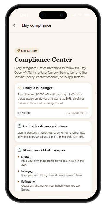 Etsy Compliance Center