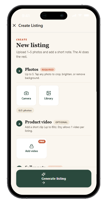 Create Listings from Photos